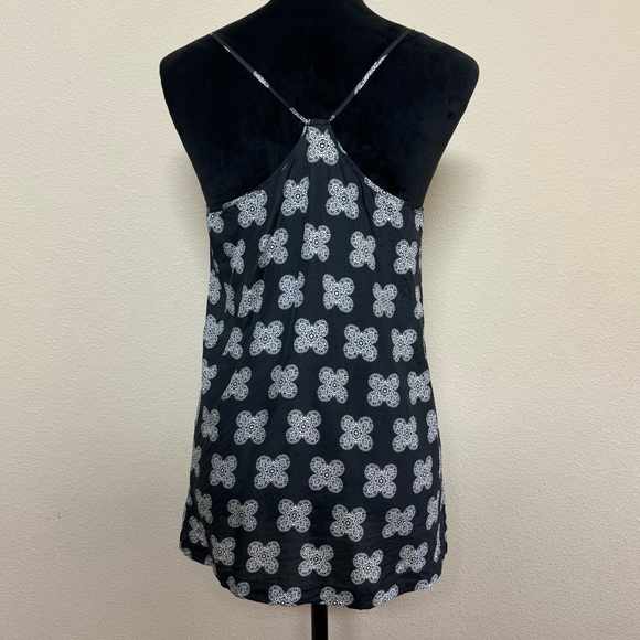 Madewell top women 2 100% silk ornamental clover pattern spaghetti strap tank - Picture 2 of 8